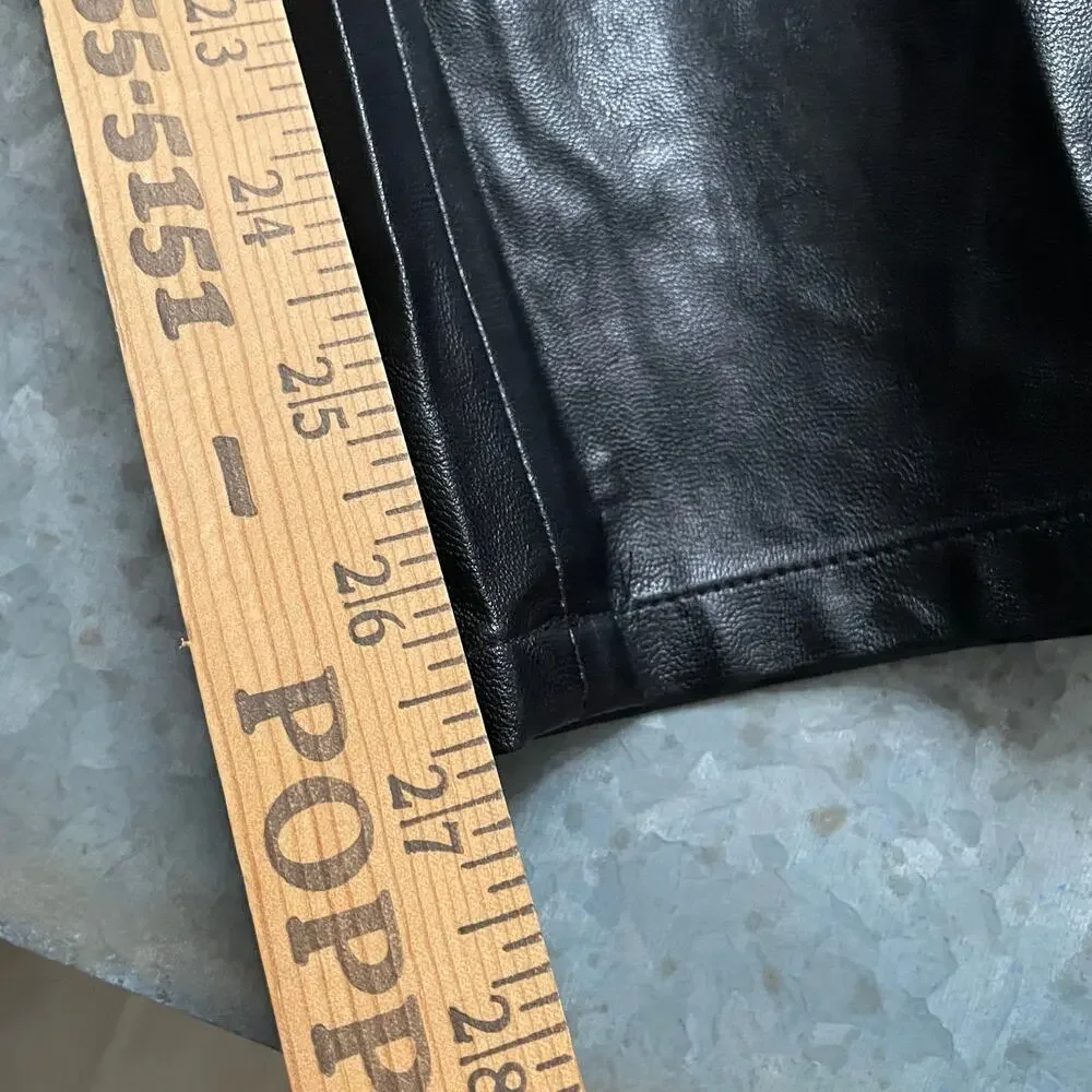 NWOT Michael Kors Faux Leather Pants Womens 12 Black Gold Buttons